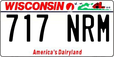 WI license plate 717NRM
