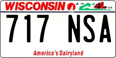 WI license plate 717NSA