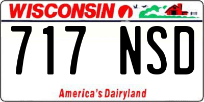 WI license plate 717NSD