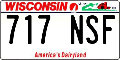 WI license plate 717NSF