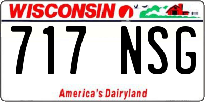 WI license plate 717NSG