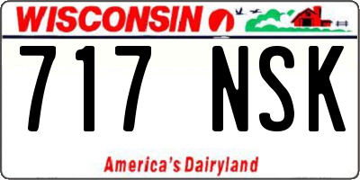 WI license plate 717NSK