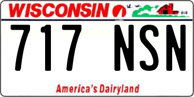 WI license plate 717NSN