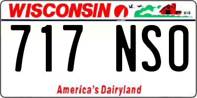 WI license plate 717NSO