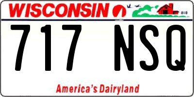 WI license plate 717NSQ