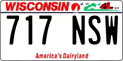 WI license plate 717NSW