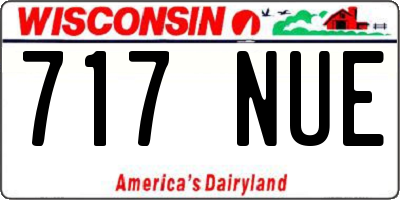 WI license plate 717NUE
