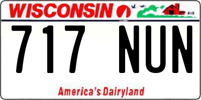 WI license plate 717NUN
