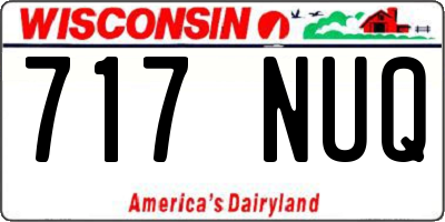 WI license plate 717NUQ