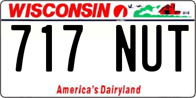 WI license plate 717NUT