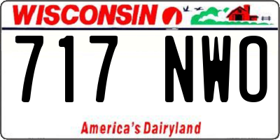 WI license plate 717NWO