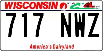 WI license plate 717NWZ
