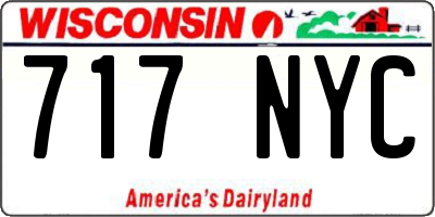 WI license plate 717NYC