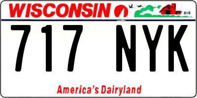WI license plate 717NYK