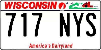 WI license plate 717NYS