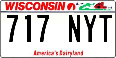 WI license plate 717NYT