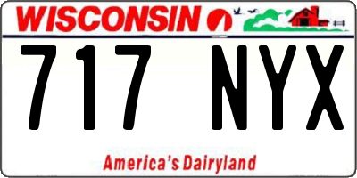 WI license plate 717NYX