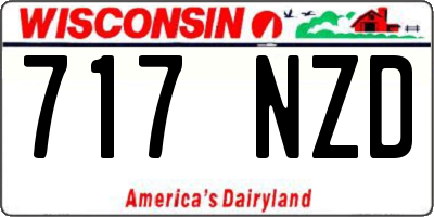 WI license plate 717NZD