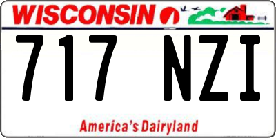 WI license plate 717NZI