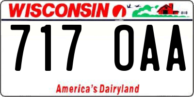 WI license plate 717OAA