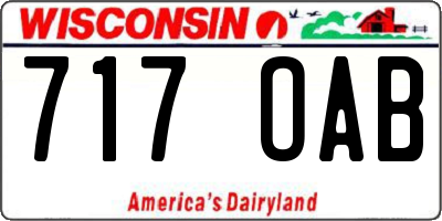 WI license plate 717OAB