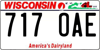 WI license plate 717OAE