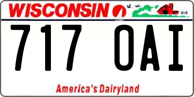 WI license plate 717OAI