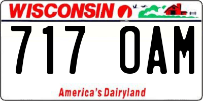 WI license plate 717OAM