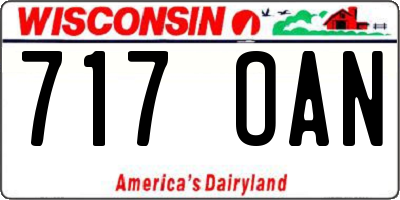 WI license plate 717OAN