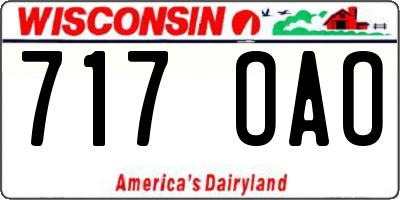 WI license plate 717OAO