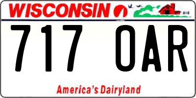 WI license plate 717OAR