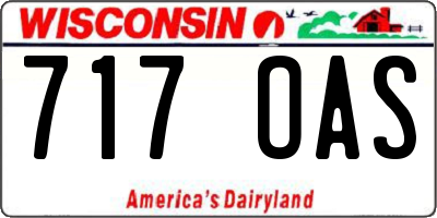 WI license plate 717OAS