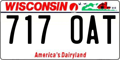 WI license plate 717OAT