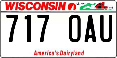 WI license plate 717OAU