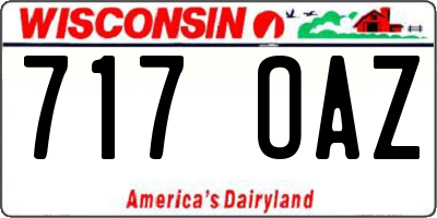 WI license plate 717OAZ