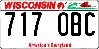 WI license plate 717OBC