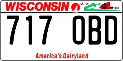 WI license plate 717OBD