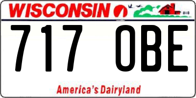 WI license plate 717OBE
