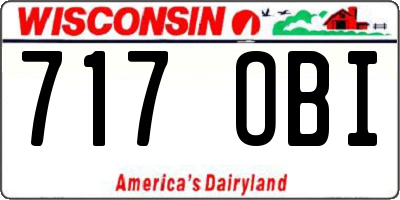 WI license plate 717OBI