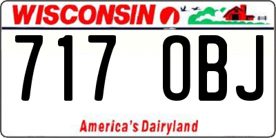 WI license plate 717OBJ