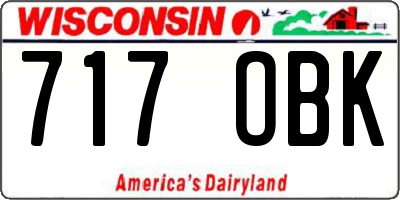 WI license plate 717OBK