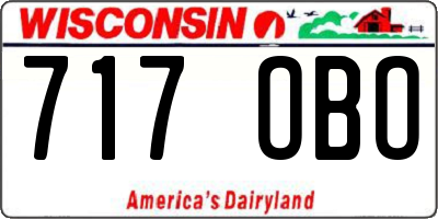 WI license plate 717OBO