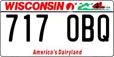 WI license plate 717OBQ