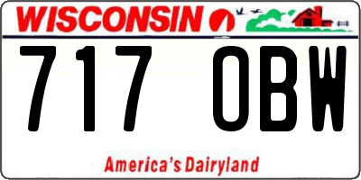 WI license plate 717OBW