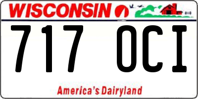 WI license plate 717OCI
