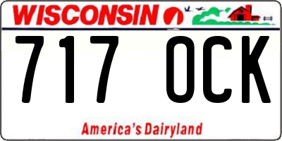 WI license plate 717OCK