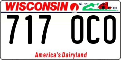 WI license plate 717OCO