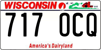 WI license plate 717OCQ