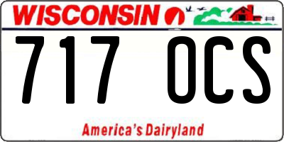 WI license plate 717OCS