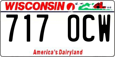 WI license plate 717OCW